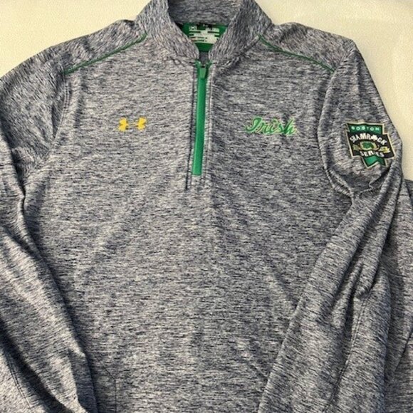 Notre Dame Under Armour 2015 Shamrock Series Long Sleeve 3/4 Pullover - Picture 1 of 1